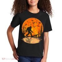 Funny Bigfoot and Wiener Dog Halloween Costume Kids T-Shirt thumb 2