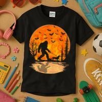 Funny Bigfoot and Wiener Dog Halloween Costume Kids T-Shirt thumb 3