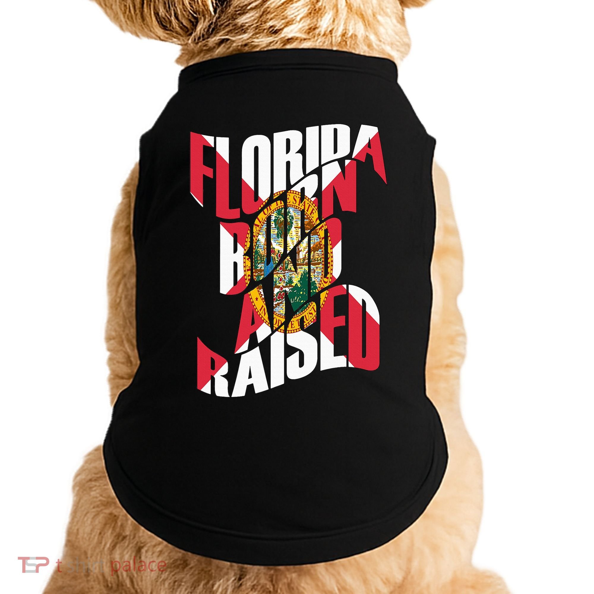 Florida Born And Raised Florida Flag Doggie Tank
