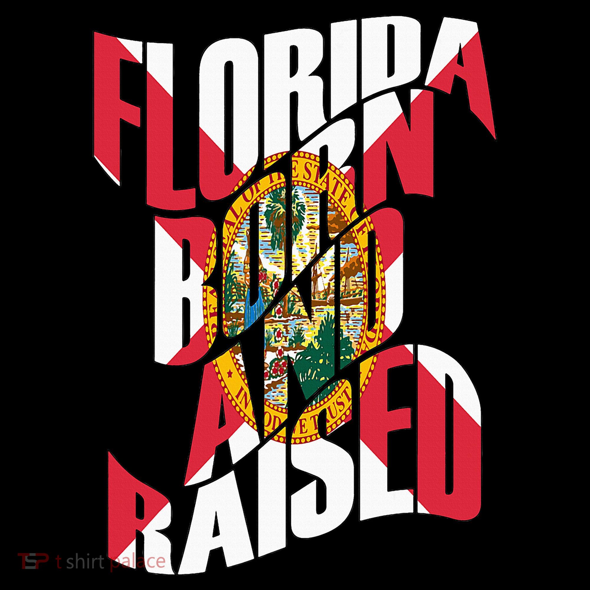 Florida Born And Raised Florida Flag Women's Hoodie