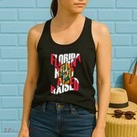 Florida Born And Raised Florida Flag Women's Tank Top thumb 2