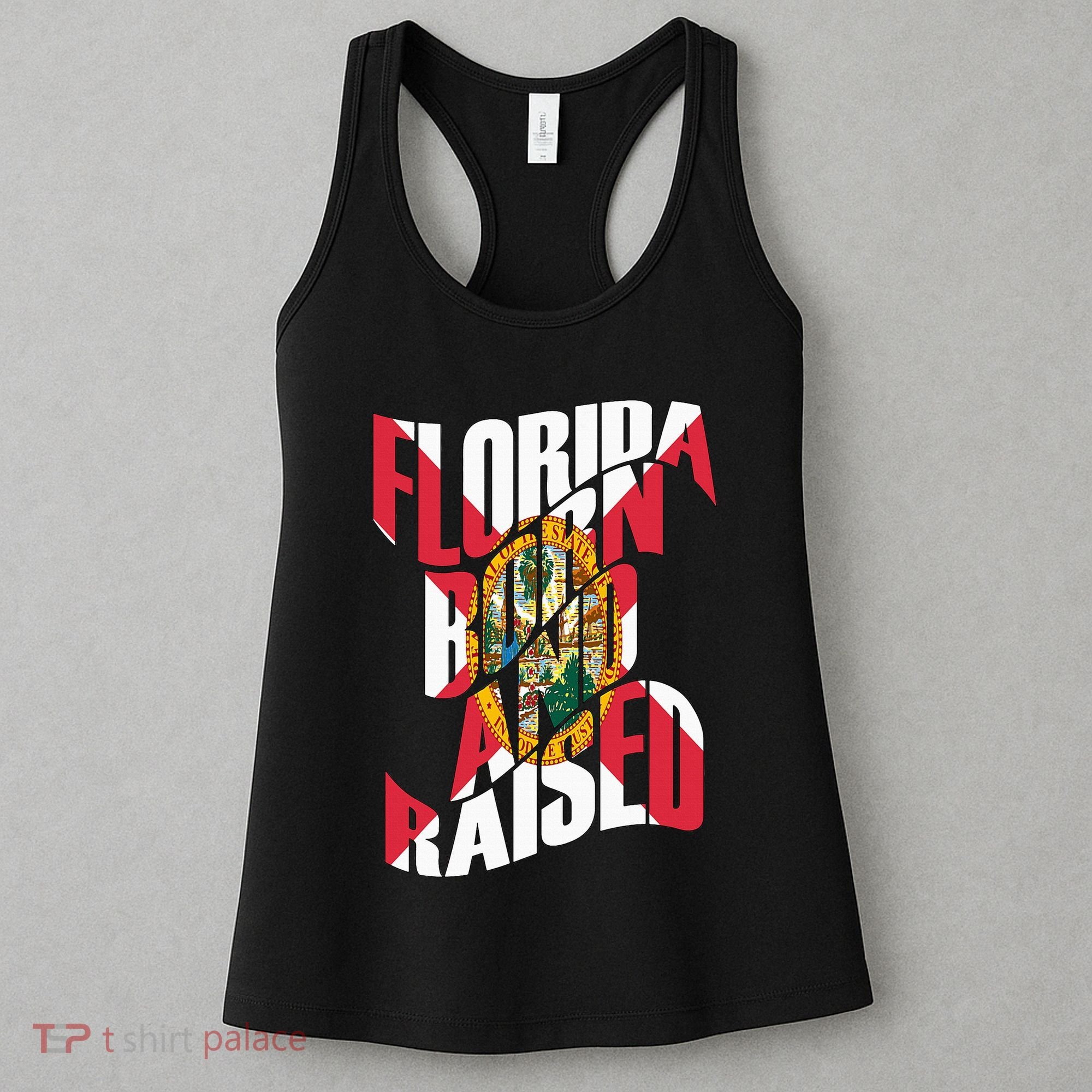 Florida Born And Raised Florida Flag Women's Tank Top