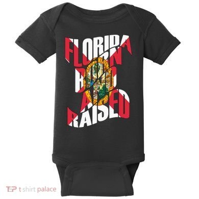 Florida Born And Raised Florida Flag Baby Bodysuit