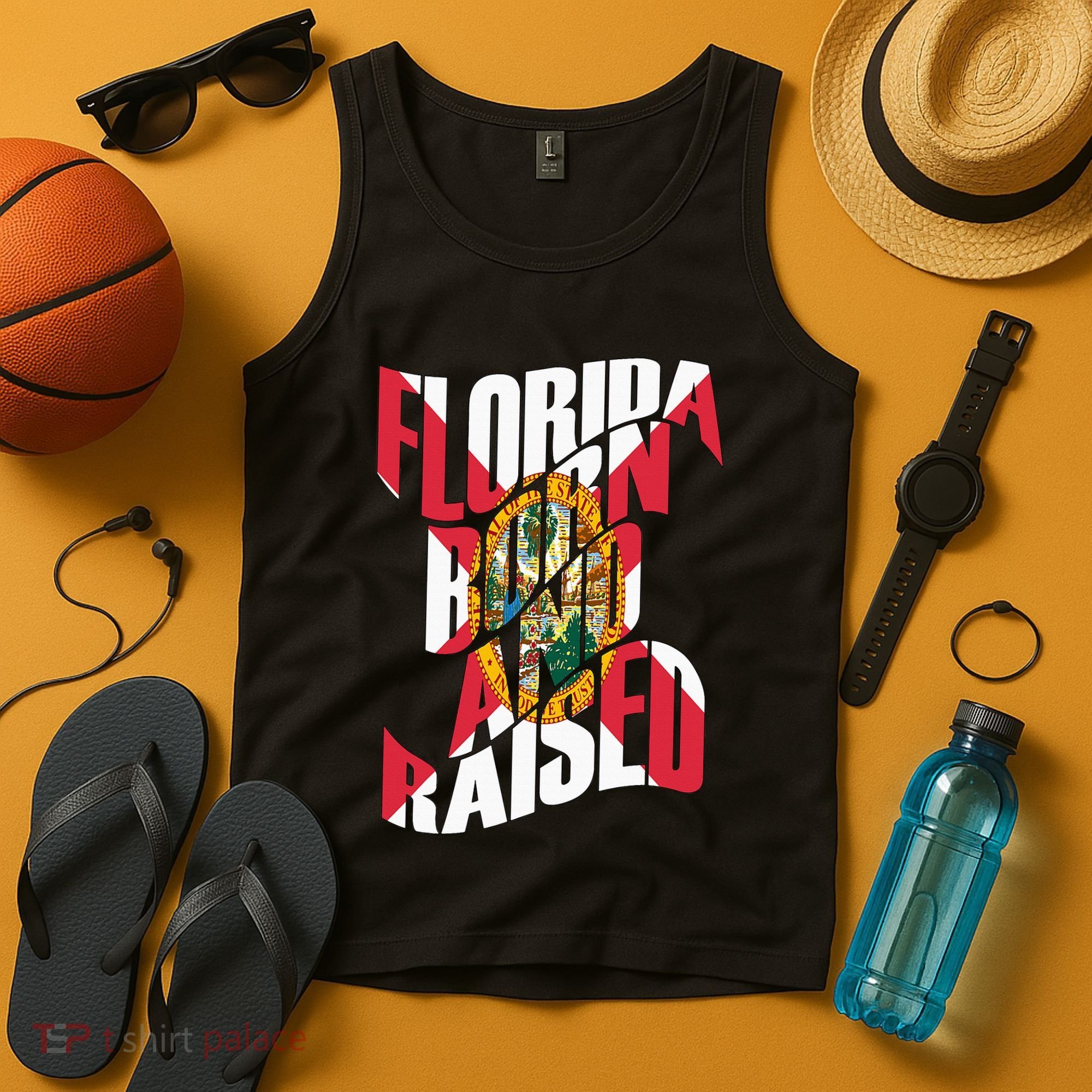 Florida Born And Raised Florida Flag Tank Top