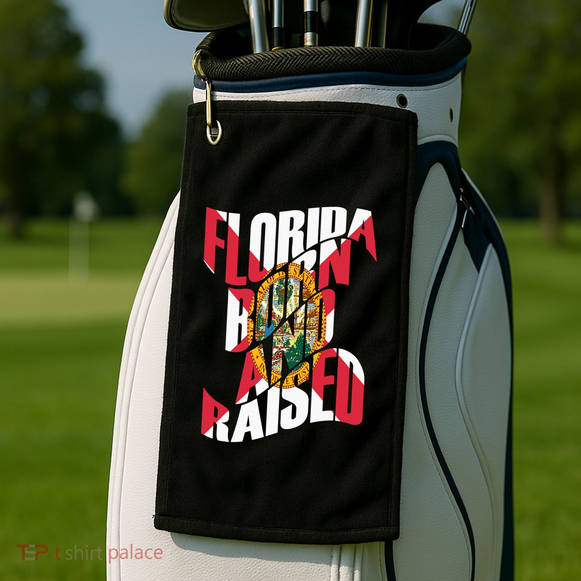 Florida Born And Raised Florida Flag Golf Towel