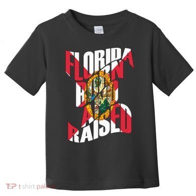 Florida Born And Raised Florida Flag Toddler T-Shirt