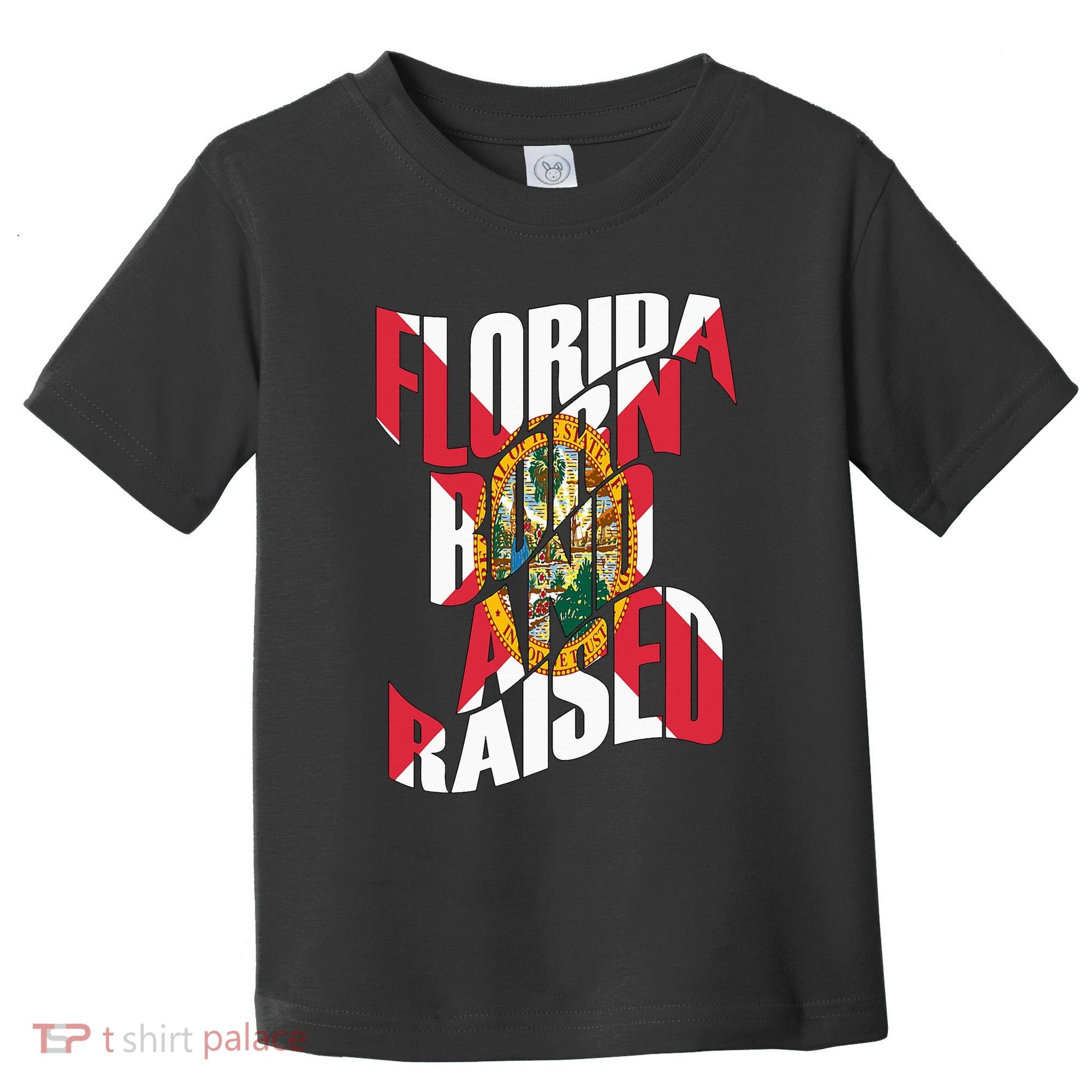 Florida Born And Raised Florida Flag Toddler T-Shirt