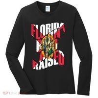 Florida Born And Raised Florida Flag Women's Long Sleeve Shirt thumb 0