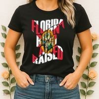 Florida Born And Raised Florida Flag Women's T-Shirt thumb 2