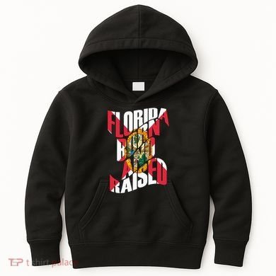 Florida Born And Raised Florida Flag Kids Hoodie