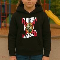 Florida Born And Raised Florida Flag Kids Hoodie thumb 3
