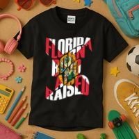 Florida Born And Raised Florida Flag Kids T-Shirt thumb 3