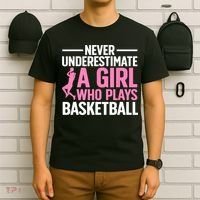 Funny Basketball Art For Girls Teens Basketball Player T-Shirt thumb 6
