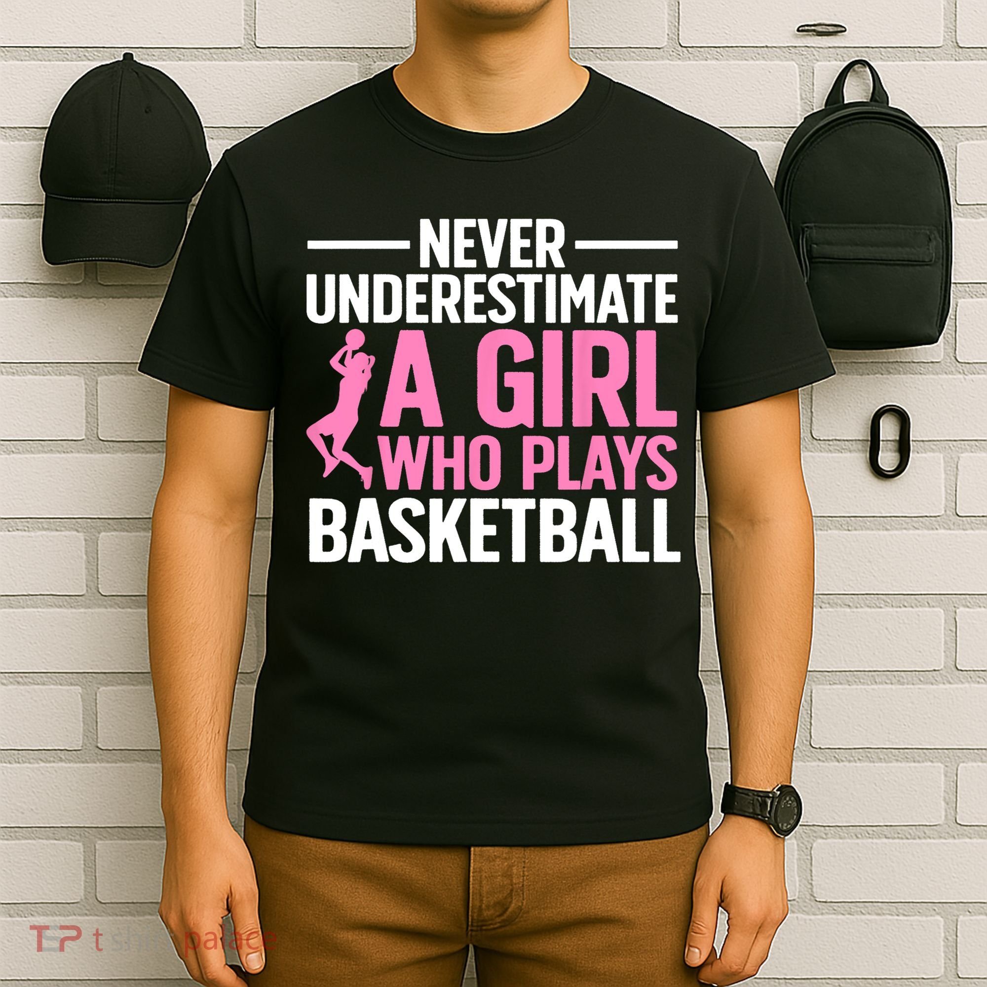 Funny Basketball Art For Girls Teens Basketball Player T-Shirt