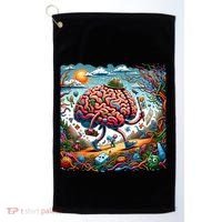 Funny Brain Adventure AlzheimerS Patients And Caregivers Gift Golf Towel thumb 0