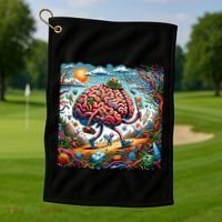Funny Brain Adventure AlzheimerS Patients And Caregivers Gift Golf Towel thumb 1