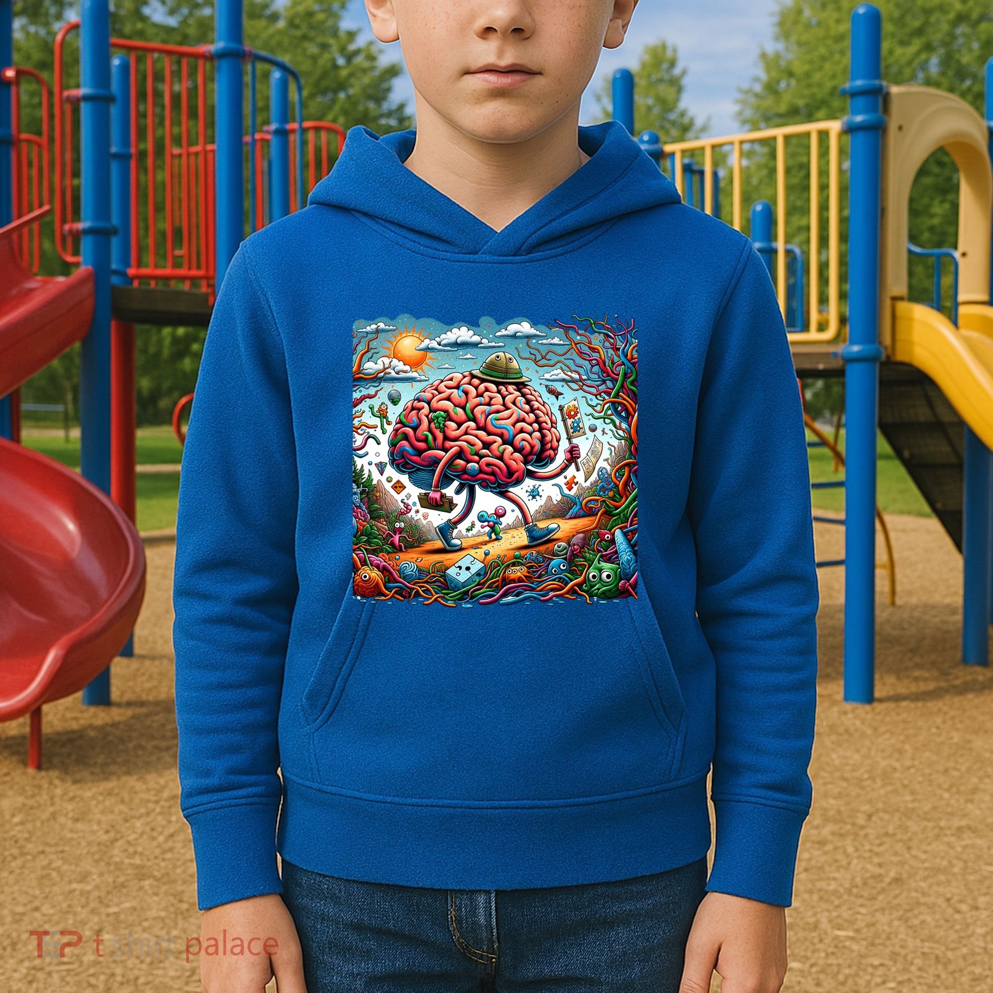 Funny Brain Adventure AlzheimerS Patients And Caregivers Gift Kids Hoodie