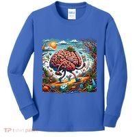 Funny Brain Adventure AlzheimerS Patients And Caregivers Gift Kids Long Sleeve Shirt thumb 0