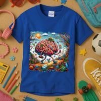 Funny Brain Adventure AlzheimerS Patients And Caregivers Gift Kids T-Shirt thumb 3