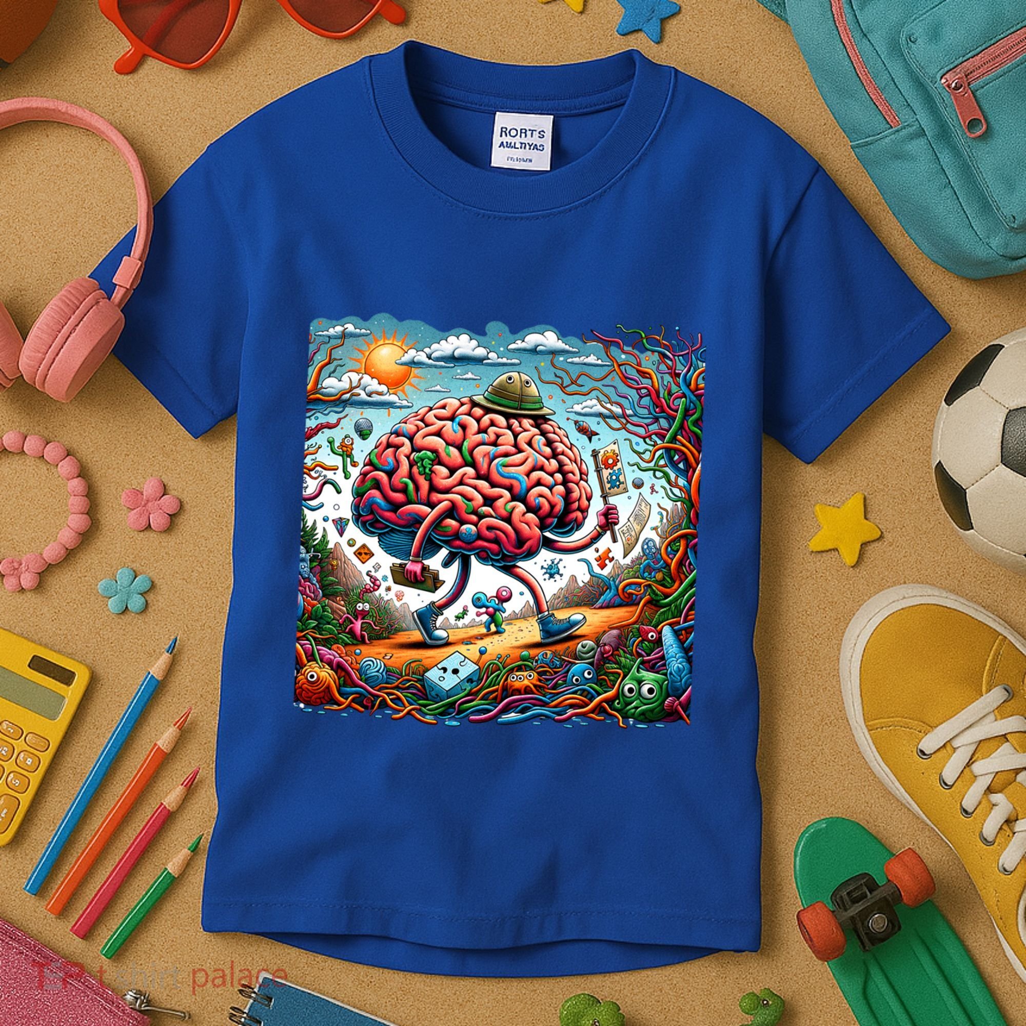 Funny Brain Adventure AlzheimerS Patients And Caregivers Gift Kids T-Shirt