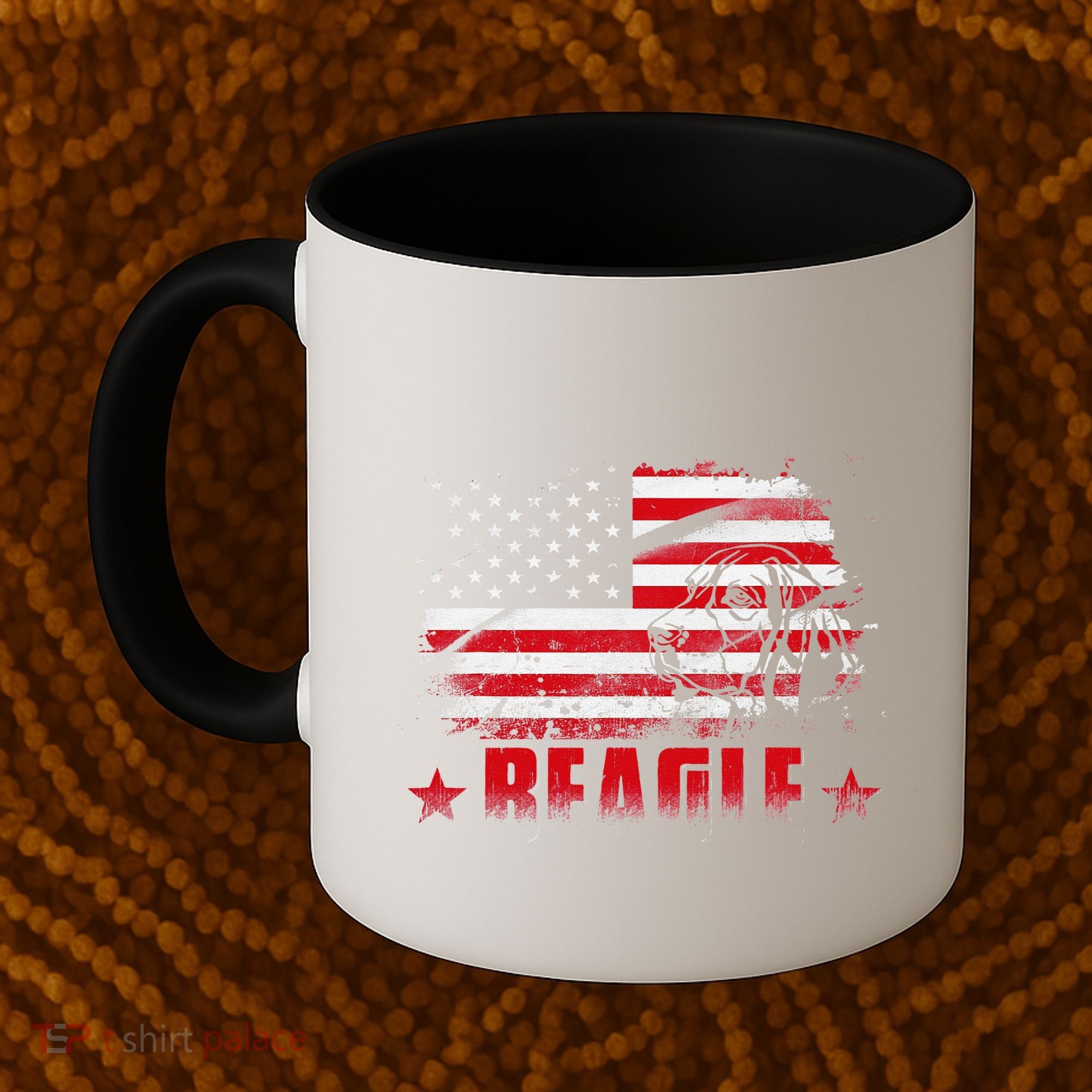 Funny Beagle American Flag Dog Dad Dog Mom Coffee Mug