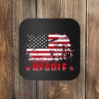 Funny Beagle American Flag Dog Dad Dog Mom Coaster thumb 0