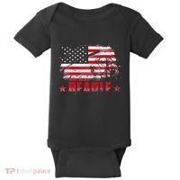 Funny Beagle American Flag Dog Dad Dog Mom Baby Bodysuit thumb 0