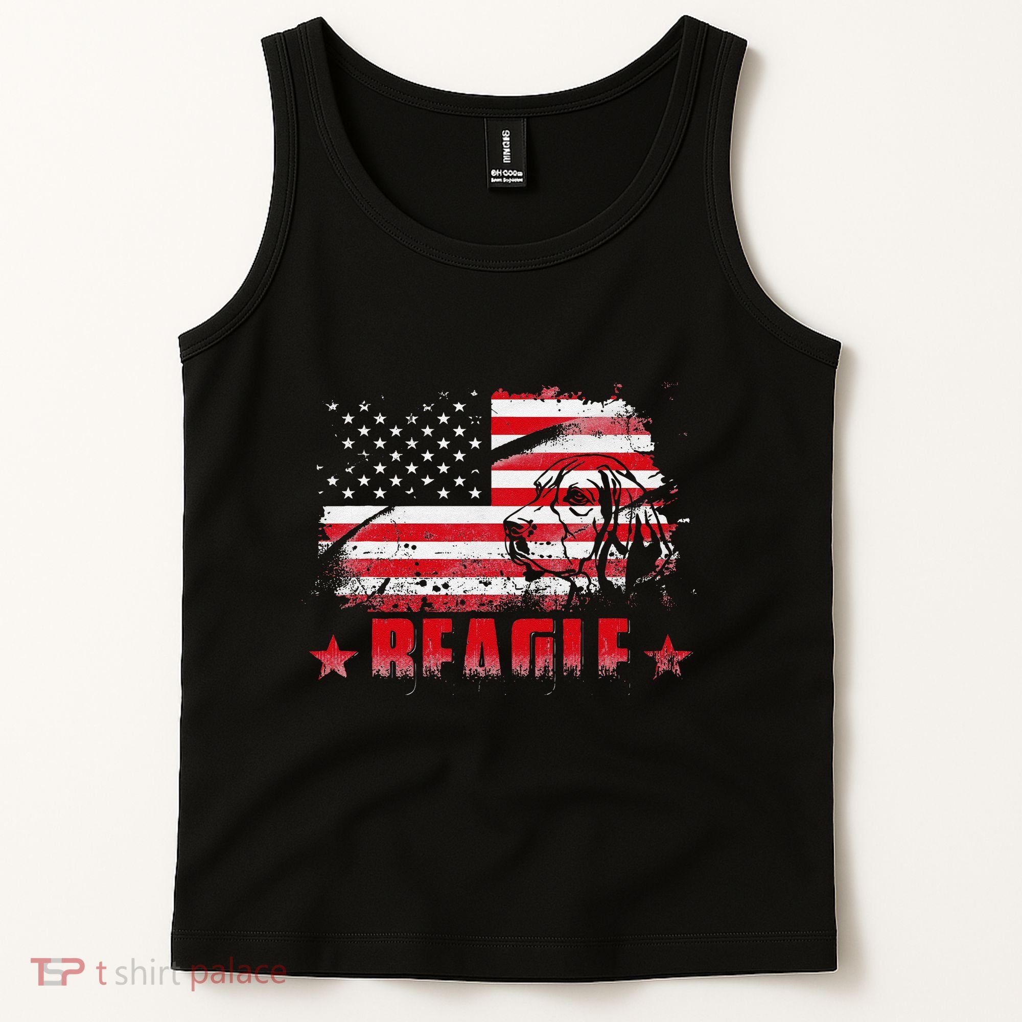 Funny Beagle American Flag Dog Dad Dog Mom Tank Top