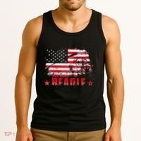 Funny Beagle American Flag Dog Dad Dog Mom Tank Top thumb 3