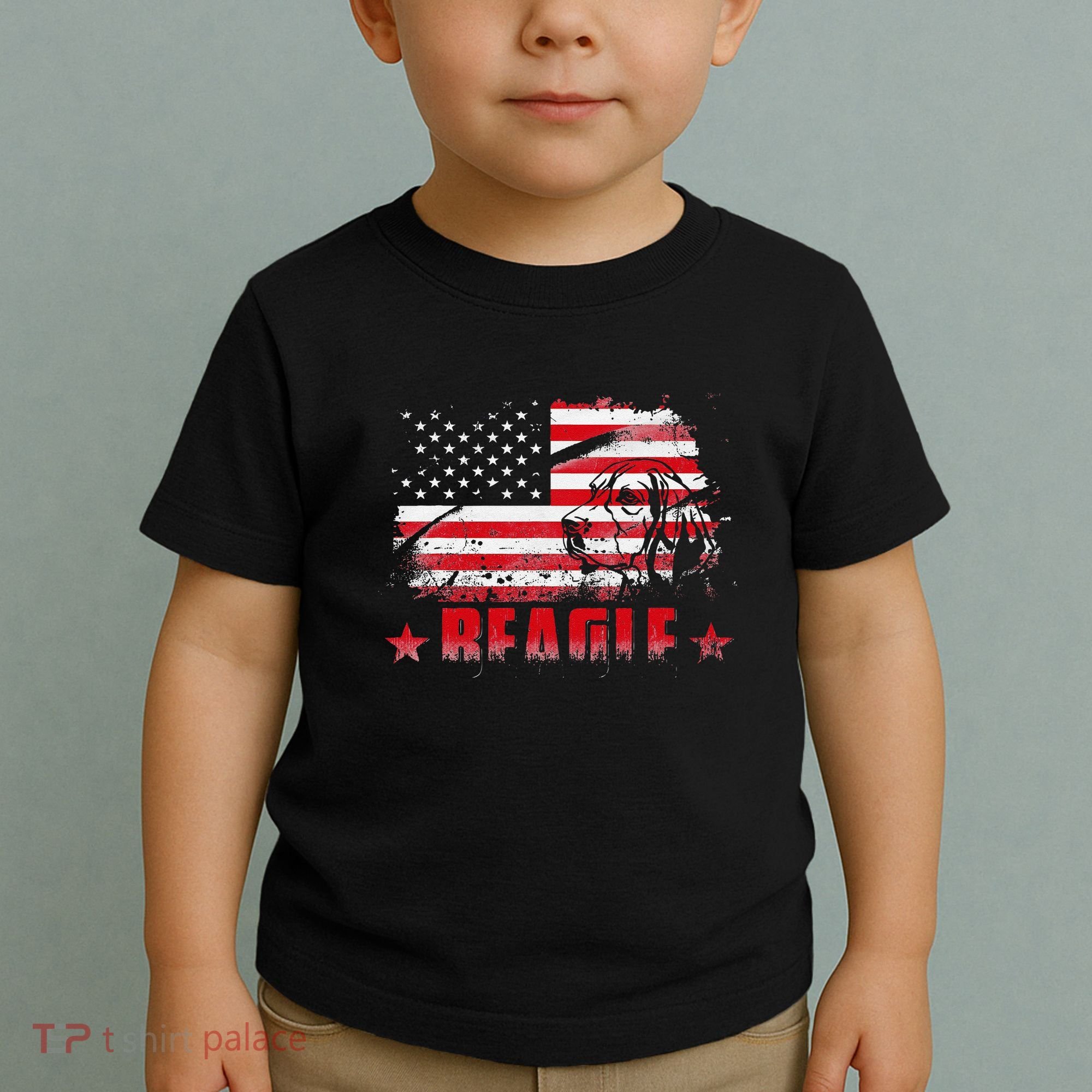 Funny Beagle American Flag Dog Dad Dog Mom Toddler T-Shirt