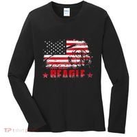 Funny Beagle American Flag Dog Dad Dog Mom Women's Long Sleeve Shirt thumb 0
