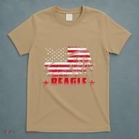 Funny Beagle American Flag Dog Dad Dog Mom T-Shirt thumb 5