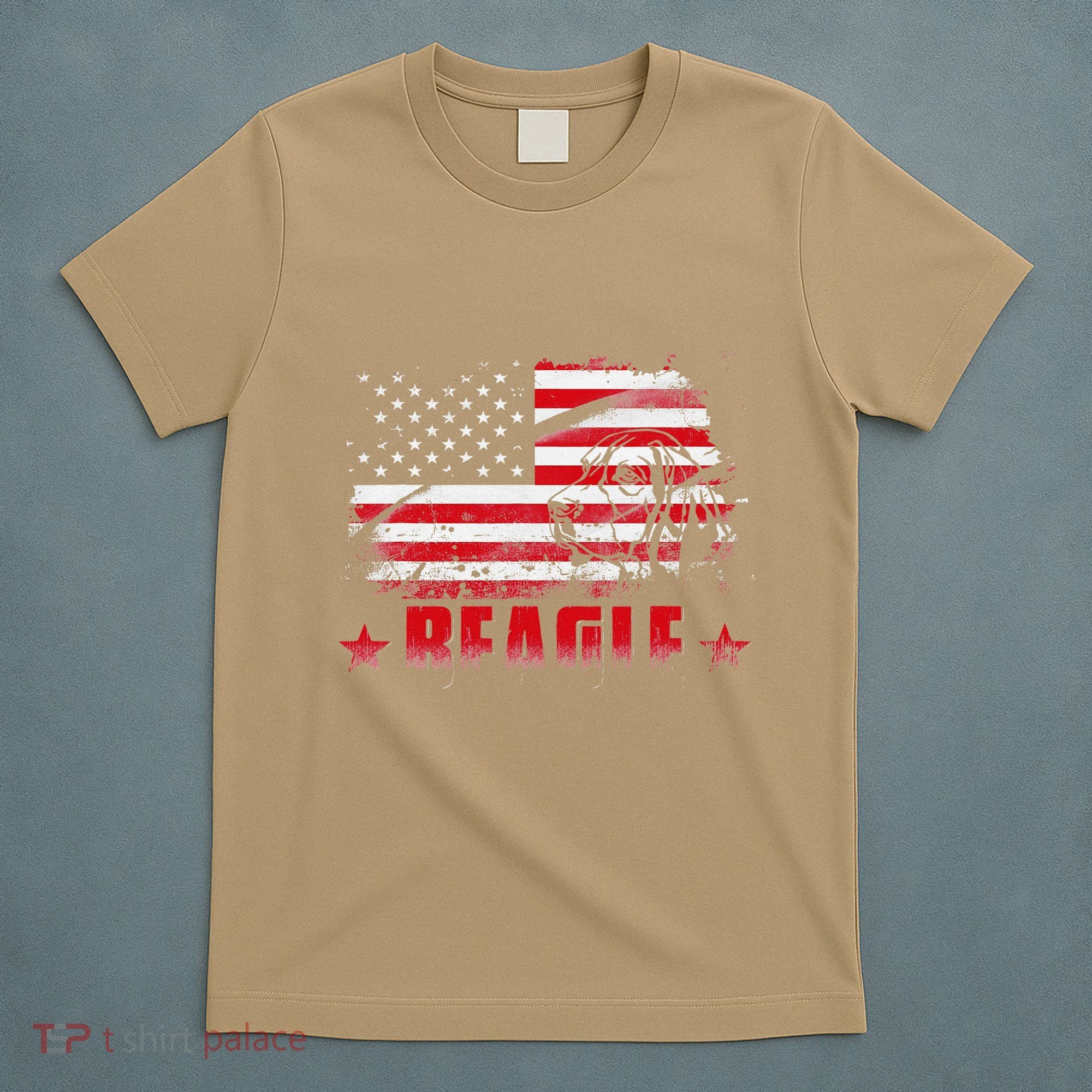 Funny Beagle American Flag Dog Dad Dog Mom T-Shirt