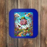 Funny Brain Adventure Landscape AlzheimerS Awareness Gift Coaster thumb 0
