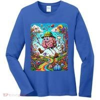 Funny Brain Adventure Landscape AlzheimerS Awareness Gift Women's Long Sleeve Shirt thumb 0