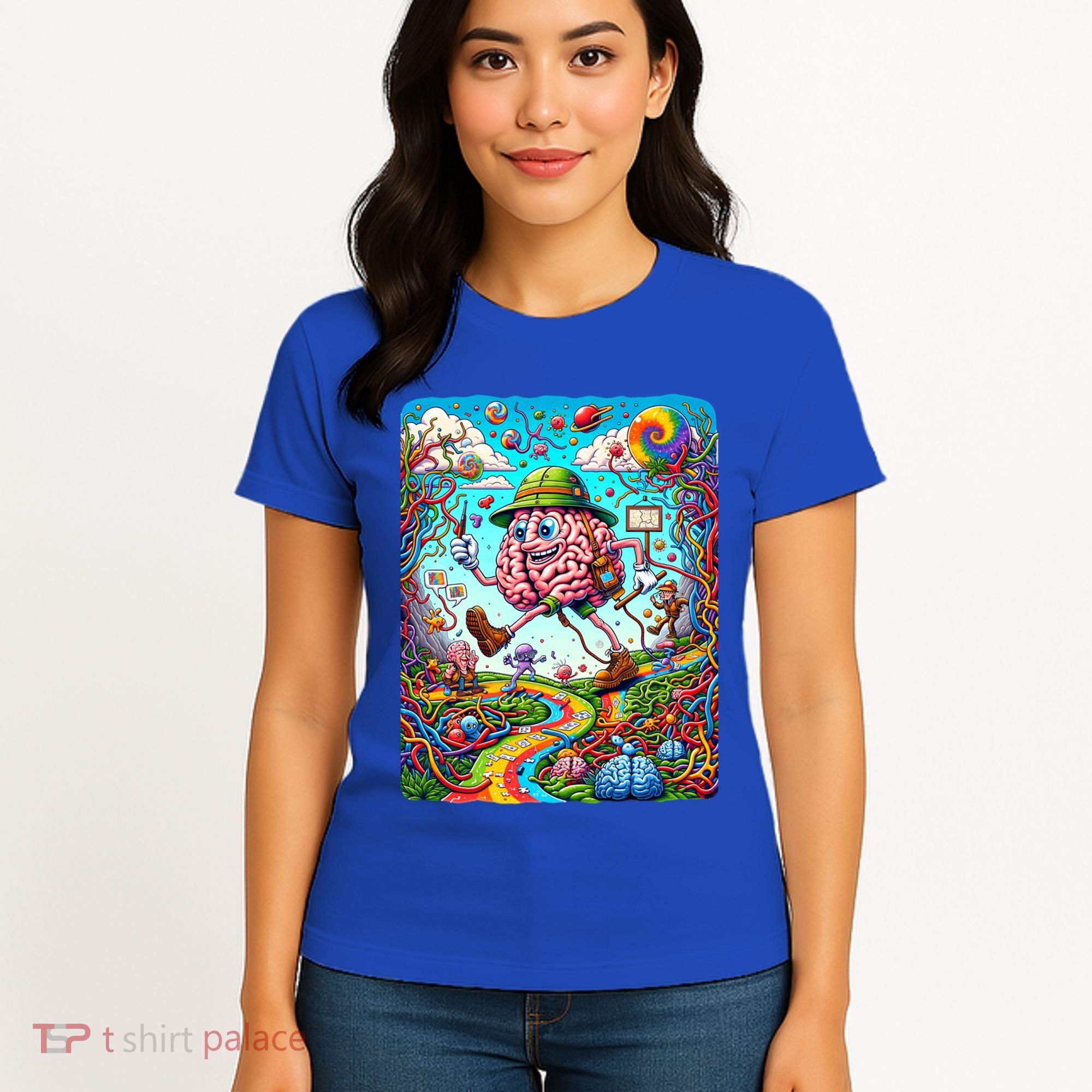 Funny Brain Adventure Landscape AlzheimerS Awareness Gift Women's T-Shirt