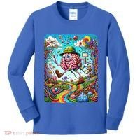 Funny Brain Adventure Landscape AlzheimerS Awareness Gift Kids Long Sleeve Shirt thumb 0