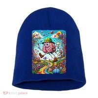Funny Brain Adventure Landscape AlzheimerS Awareness Gift Short Acrylic Beanie thumb 0