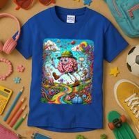 Funny Brain Adventure Landscape AlzheimerS Awareness Gift Kids T-Shirt thumb 3