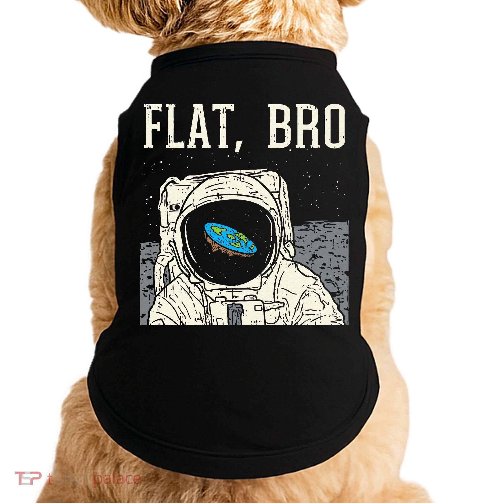Flat Bro Astronaut Space Funny Earth Conspiracy Theory Gift Doggie Tank