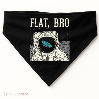 Flat Bro Astronaut Space Funny Earth Conspiracy Theory Gift USA-Made Doggie Bandana