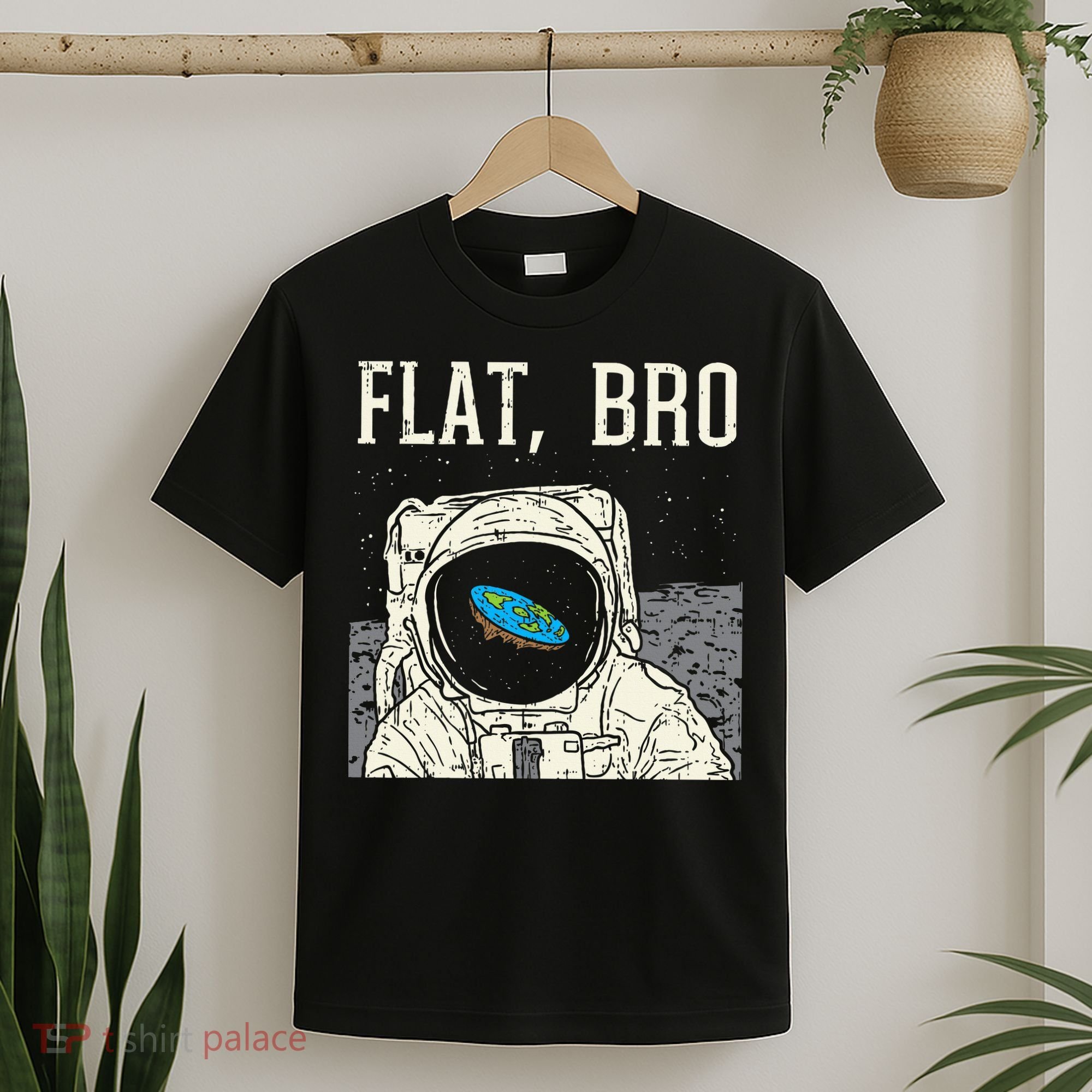 Flat Bro Astronaut Space Funny Earth Conspiracy Theory Gift T-Shirt