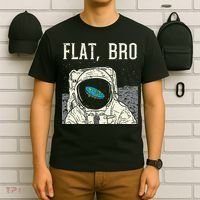 Flat Bro Astronaut Space Funny Earth Conspiracy Theory Gift T-Shirt thumb 6
