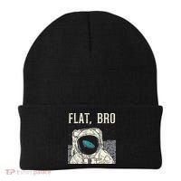 Flat Bro Astronaut Space Funny Earth Conspiracy Theory Gift Beanie thumb 0