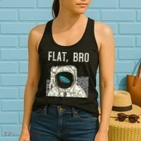 Flat Bro Astronaut Space Funny Earth Conspiracy Theory Gift Women's Tank Top thumb 2