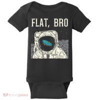 Flat Bro Astronaut Space Funny Earth Conspiracy Theory Gift Baby Bodysuit thumb 0