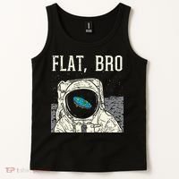 Flat Bro Astronaut Space Funny Earth Conspiracy Theory Gift Tank Top thumb 2