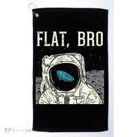 Flat Bro Astronaut Space Funny Earth Conspiracy Theory Gift Golf Towel thumb 0