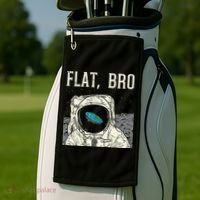 Flat Bro Astronaut Space Funny Earth Conspiracy Theory Gift Golf Towel thumb 2