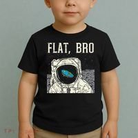 Flat Bro Astronaut Space Funny Earth Conspiracy Theory Gift Toddler T-Shirt thumb 2